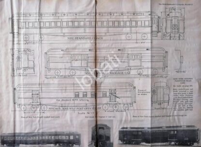 GRABADO ANTIGUO TREN PULLMAN, CARROS 1928 /A3