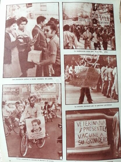 CARTEL ANTIGUO ORIGINAL DE EVENTOS DE TLATELOLCO 1968 REBELDIA Y REPRESION - Imagen 2