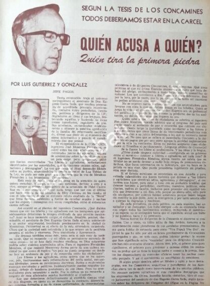 CARTEL ANTIGUO ORIGINAL DE CONTROVERSIA SOBRE MUERTE DE AUGENIO GARZA SADA OCT 1973 /fep