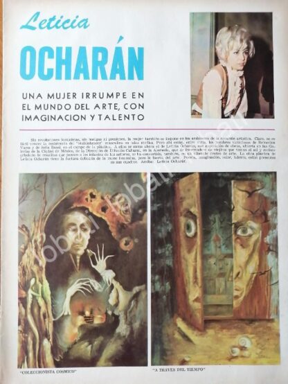 CARTEL ANTIGUO ORIGINAL DE INICIOS DE LA PINTORA LETICIA OCHARAN 1960s / PINTORES - Imagen 3