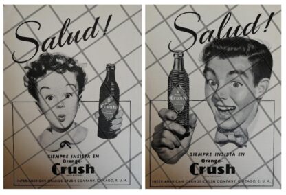 12 CARTELES ANTIGUOS REFRESCOS ORANGE CRUSH 50s 60s /341 - Imagen 3