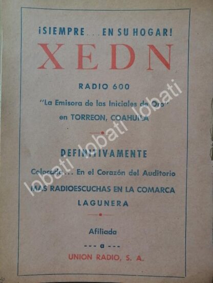 CARTEL ANTIGUO ORIGINAL DE RADIO DIFUSORA XEDN 1966 TORREON. / 94