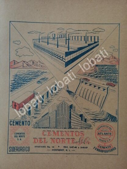 CARTEL ANTIGUO ORIGINAL DE CEMENTO ATLANTE DE CEMENTOS DEL NORTE 1965 /728