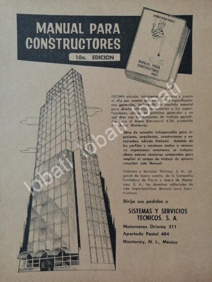 CARTEL ANTIGUO ORIGINAL DE SISTEMAS Y SERVICIOS TECNICOS S.A 1965 /731 MONTERREY