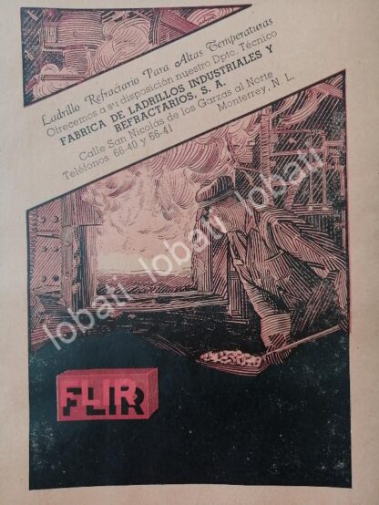 CARTEL ANTIGUO ORIGINAL DE FABRICA DE LADRILLOS. FLIR 1942 MONTERREY /732