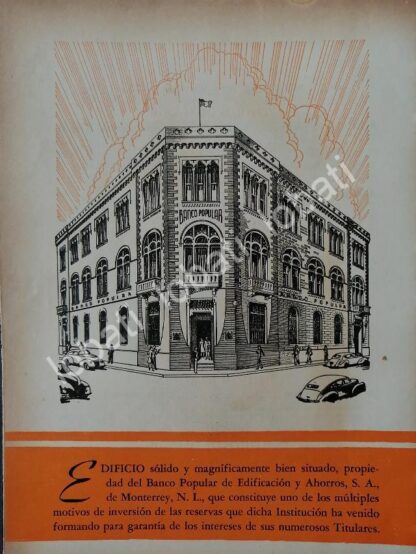 CARTEL ANTIGUO ORIGINAL DE BANCO POPULAR DE EDIFICACION Y AHORROS 1946 /223