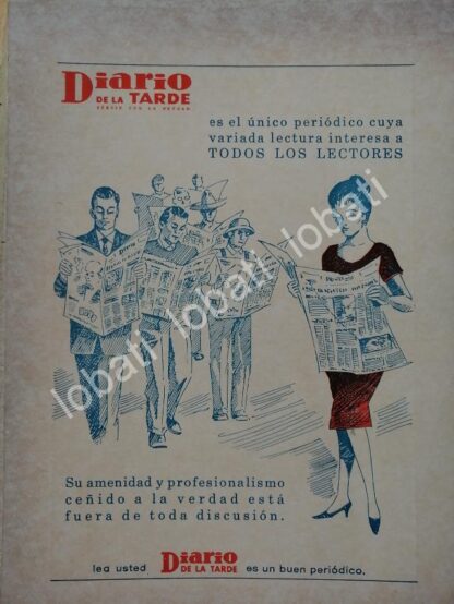 CARTEL ANTIGUO ORIGINAL DE AFICHE DEL PERIODICO DIARIO DE LA TARDE 1965 / N85 MONTERREY