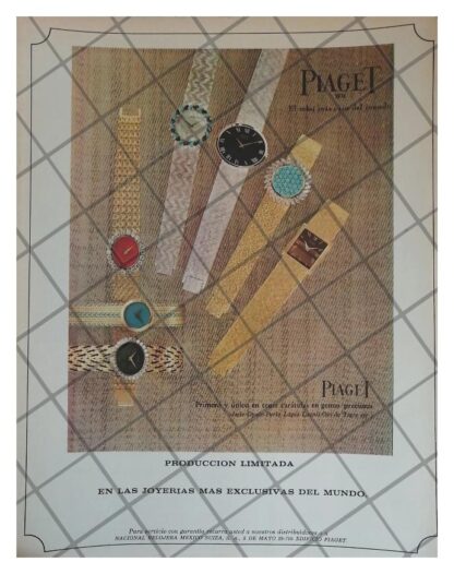 CARTEL PUBLICITARIO RETRO. RELOJES PIAGET 1969 /13