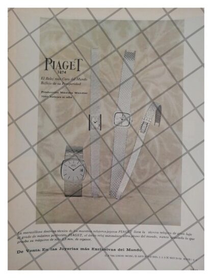 CARTEL PUBLICITARIO RETRO. RELOJES PIAGET 1967 /8