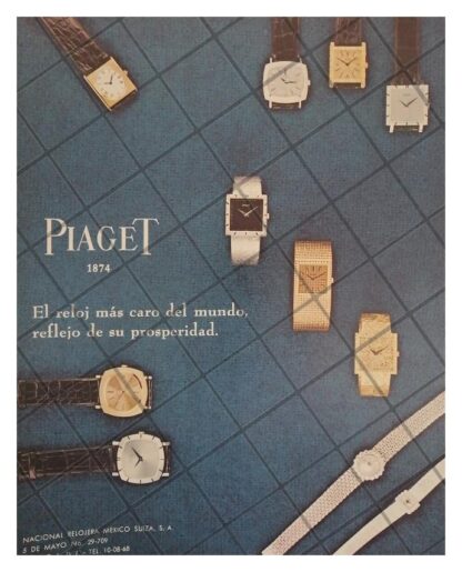 CARTEL PUBLICITARIO RETRO. RELOJES PIAGET 1966 /6