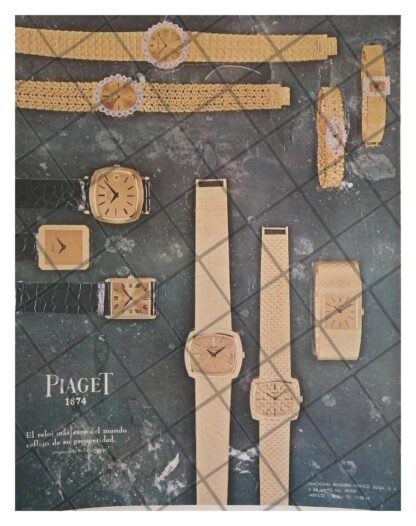 CARTEL PUBLICITARIO RETRO. RELOJES PIAGET COLOR 1966 /4