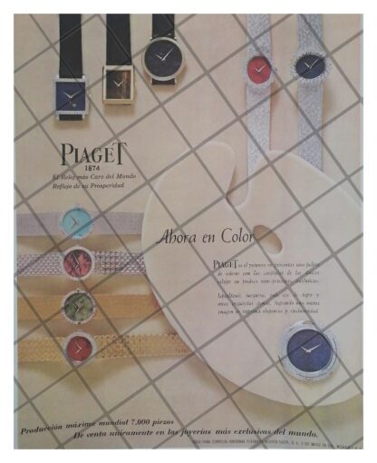 CARTEL PUBLICITARIO RETRO. RELOJES PIAGET COLOR 1967