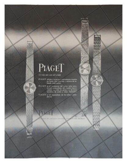 CARTEL PUBLICITARIO RETRO. RELOJES PIAGET 1965 /20