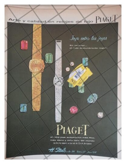 CARTEL PUBLICITARIO RETRO. RELOJES PIAGET 1968 /17