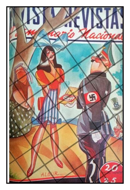 CARICATURA ANTIGUA. HITLER SEDUCE A ARGENTINA 1942