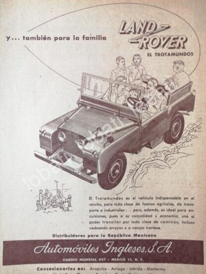 CARTEL ANTIGUO ORIGINAL DE AUTOS LAND ROVER 1951 AUTOMOVILES INGLESES S.A /439