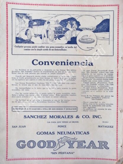 CARTEL ANTIGUO ORIGINAL DE DE LLANTAS GOODYEAR 1920 /62