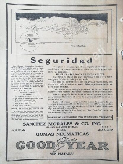 CARTEL ANTIGUO ORIGINAL DE DE LLANTAS GOODYEAR 1920 /61