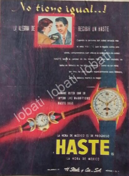 CARTEL ANTIGUO ORIGINAL DE RELOJES HASTA 1949 IMPORTADORA H. STEELE & CIA / 55