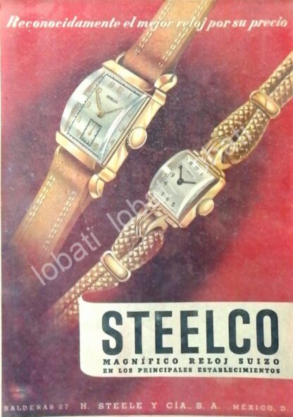 CARTEL ANTIGUO ORIGINAL DE RELOJES STEELCO 1953 IMPORTADORA H. STEELE & CIA / 51