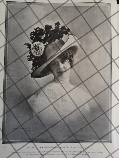 CARTEL ANTIGUO 1910 SOMBRERO DAMA. CASA FELIX DE PARIS /4