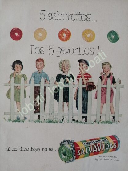 CARTEL ANTIGUO ORIGINAL DE COLECCION DE 18 AFICHES DULCES SALVAVIDAS 1940/50s UNICA - Imagen 15