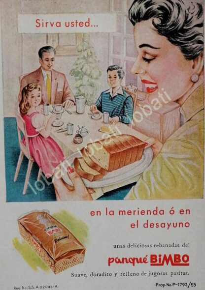 CARTEL ANTIGUO ORIGINAL DE PANQUE BIMBO 1955 /73 / SUPER RARO