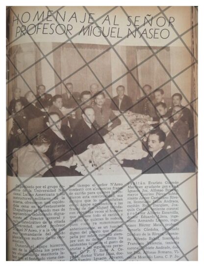 AFICHE RETRO HOMENAJES: PROFESOR MIGUE NASEO 1944