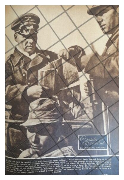 AFICHE RETRO ANUNCIAN FALSA MUERTE ERWIN ROMMEL