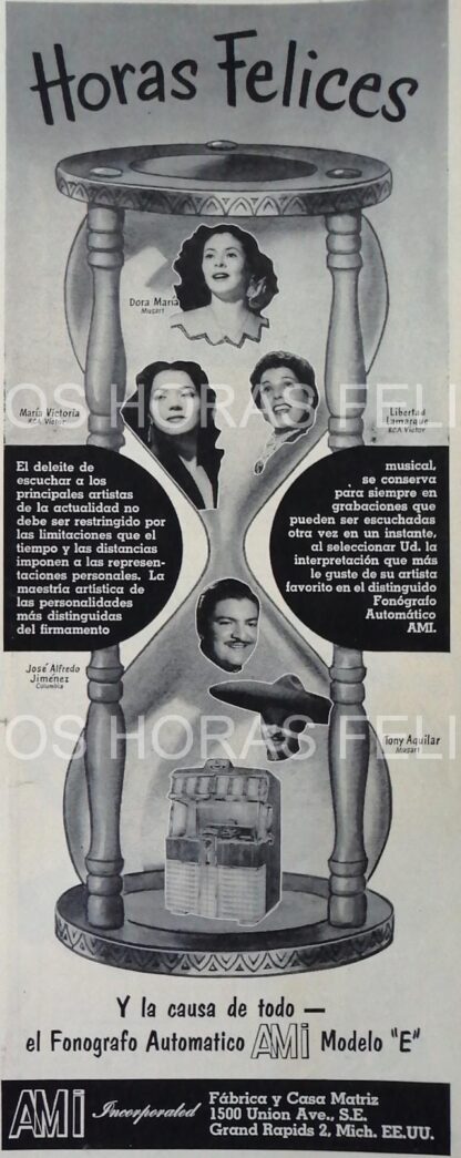 CARTEL ANTIGUO ORIGINAL DE SERIE COMPLETA 37 AFICHES ROCKOLAS AMI Y ARTISTAS FAMOSOS 1953-56 - Imagen 36