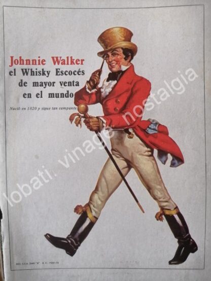 CARTEL ANTIGUO ORIGINAL DE WHISKY JHONNIE WALKER 1973 /16