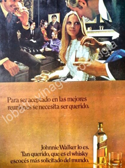 CARTEL ANTIGUO ORIGINAL DE WHISKY JHONNIE WALKER RED LABEL 1960s /13