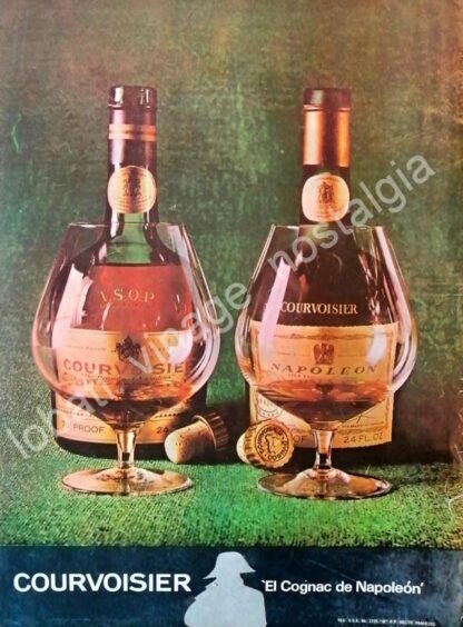 CARTEL ANTIGUO ORIGINAL DE COGNAC COURVOISIER NAPOLEON 1972 /V249