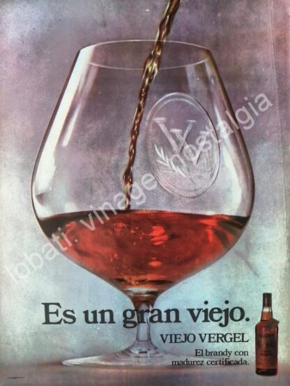 CARTEL ANTIGUO ORIGINAL DE BRANDY VIEJO VERGEL 1973 /V255