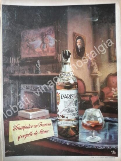 CARTEL ANTIGUO ORIGINAL DE BRANDY EVARISTO No 1. 1956 /V269 PUBLICIDAD ARTISTICA