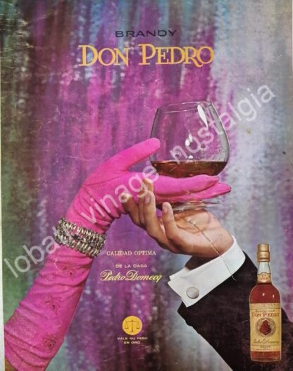 CARTEL ANTIGUO ORIGINAL DE BRANDY DON PEDRO 1960s CALIDAD OPTIMA