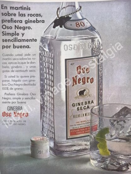 CARTEL ANTIGUO ORIGINAL DE GINEBRA OSO NEGRO 1964 /V286