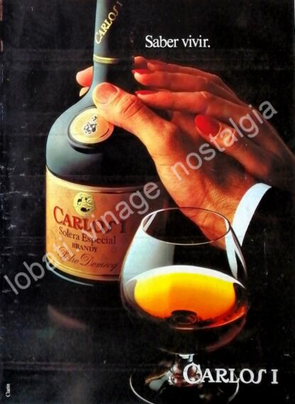 CARTEL ANTIGUO ORIGINAL DE BRANDY CARLOS I. 1980s /5