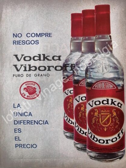 CARTEL ANTIGUO ORIGINAL DE VODKA VIBOROFF 1974 BODEGAS CALIFORNIA /V318 SUPER RARO