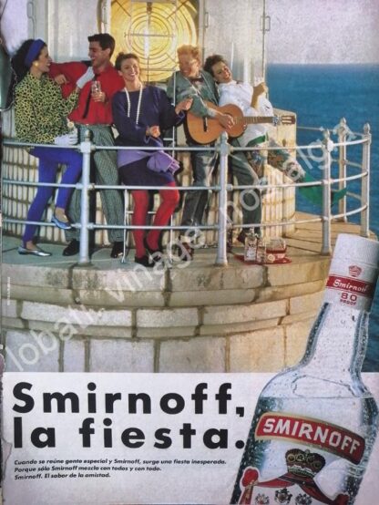 CARTEL ANTIGUO ORIGINAL DE VODKA SMIRNOFF 1980s /V303