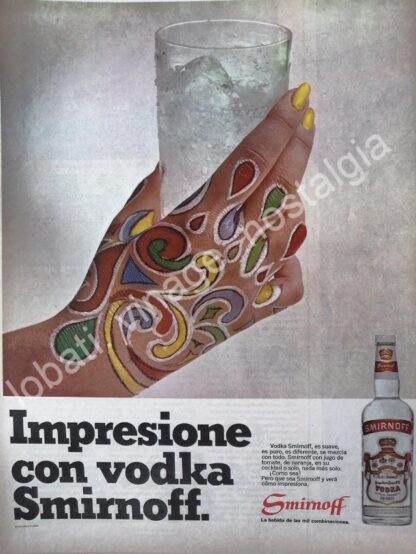 CARTEL ANTIGUO ORIGINAL DE VODKA SMIRNOFF 1966 /V305