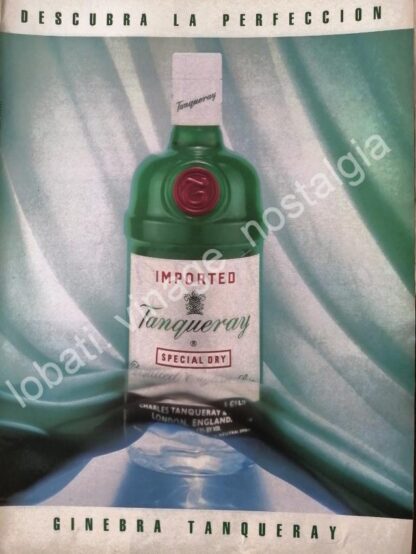 CARTEL ANTIGUO ORIGINAL DE GINEBRA TANQUERAY 1980s /V317