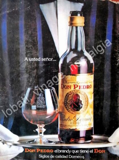 CARTEL ANTIGUO ORIGINAL DE BRANDY DON PEDRO 1965 /2