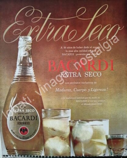 CARTEL ANTIGUO ORIGINAL DE RON BACARDI 1961 /7