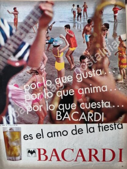 CARTEL ANTIGUO ORIGINAL DE RON BACARDI 1965 /9