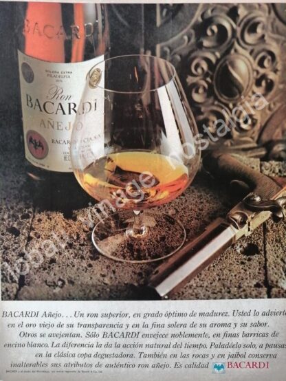 CARTEL ANTIGUO ORIGINAL DE VINOS BACARDI 1965 -15