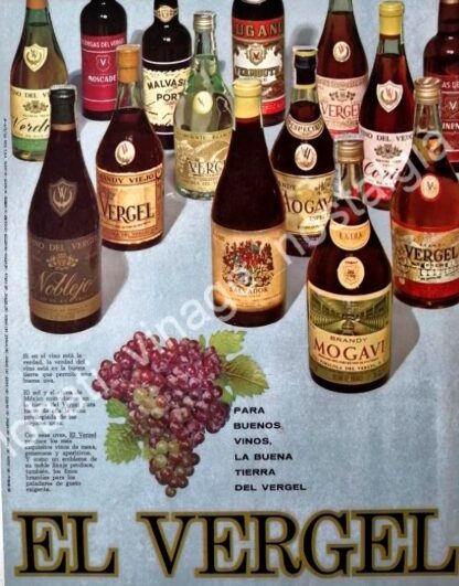 CARTEL ANTIGUO ORIGINAL DE BRANDY VIEJO VERGEL. DIC 1968