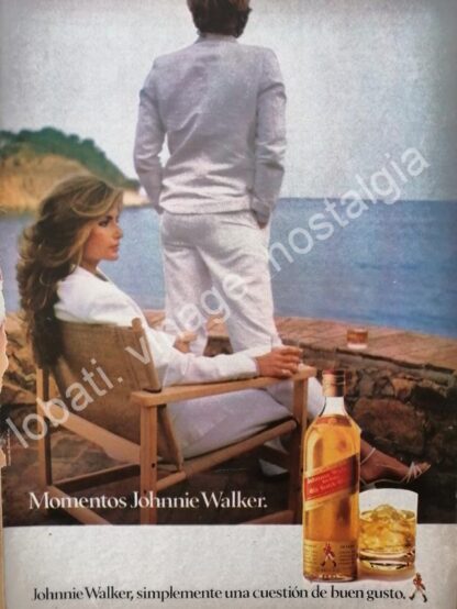 CARTEL ANTIGUO ORIGINAL DE WHISKY JHONNIE WALKER 1980s /7)