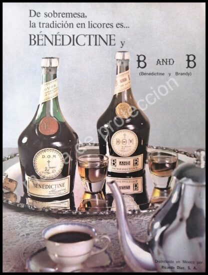 CARTEL ANTIGUO ORIGINAL DE VINOS BENEDICTINE 1968