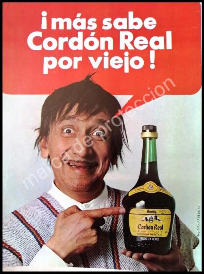 CARTEL ANTIGUO ORIGINAL DE BRANDY CORDON REAL Y COMICO MADALENO /FEP 1972